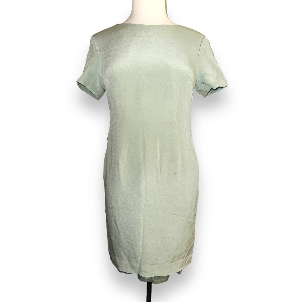 Talbots Light Sage Green Short Sleeve Sheath Dress